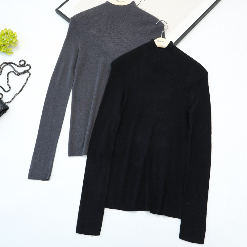 山羊绒桑蚕丝时尚弹力针织衫