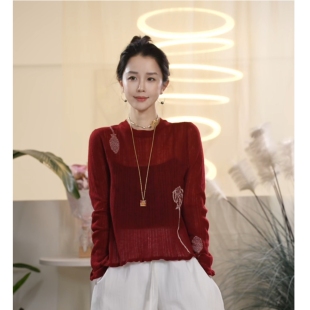 羊绒羊毛桑蚕丝设计花边针织衫 玫瑰花开 女百搭上衣 叭哒不惑