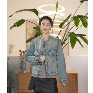 X【叭哒不惑】异想家 复古做旧气质牛仔外套美式上衣百搭时尚休闲