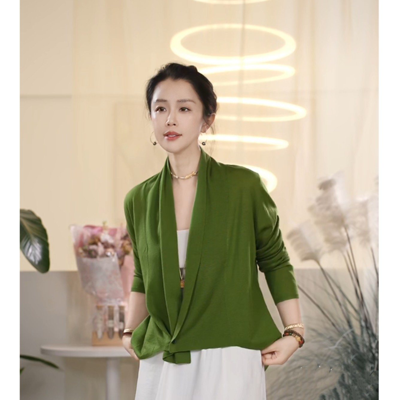 Y【叭哒不惑】新港味  羊毛气质百搭针织开衫女休闲宽松文艺外套