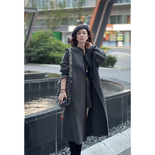 X【叭哒不惑】 山脉 绵羊毛时尚气质高级百搭宽松长款女士大衣