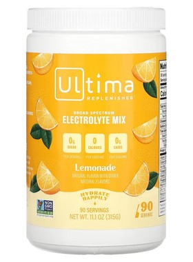 美国Ultima Replenisher 生酮电解质粉含镁钾柠檬味运动健身315克