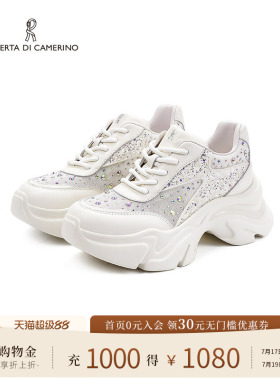 诺贝达2025春季轻奢新款舒适烫钻厚底老爹鞋商场同款RCS255406