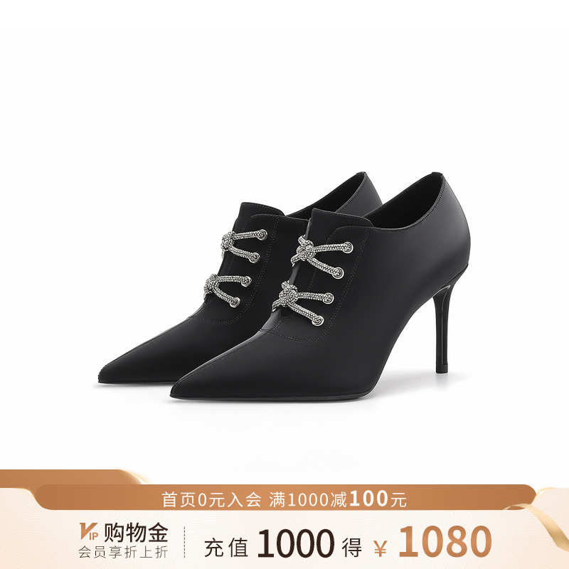 诺贝达单鞋高跟鞋欧美水钻