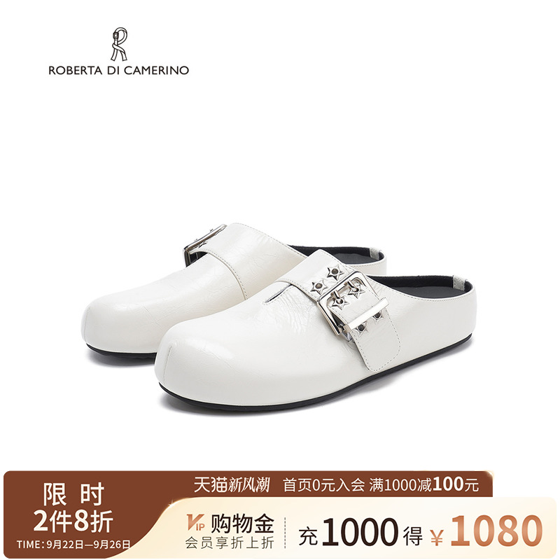 诺贝达包头一脚蹬懒人半拖2025夏季新款复古勃肯拖鞋RWM250105