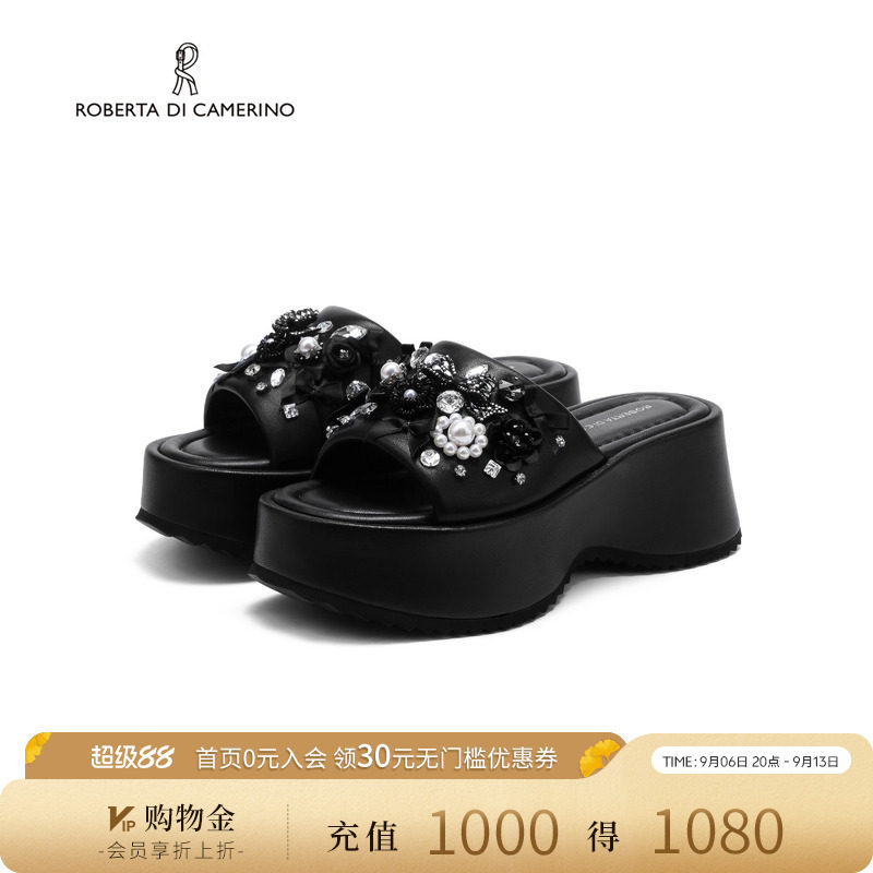 诺贝达夏季水钻蝴蝶结防滑凉拖图片