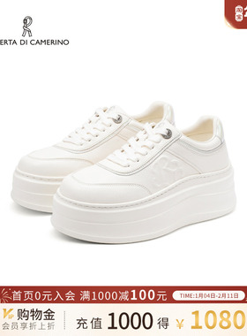 诺贝达运动休闲鞋2026春季新品女鞋厚底内增高小白鞋RCS266006