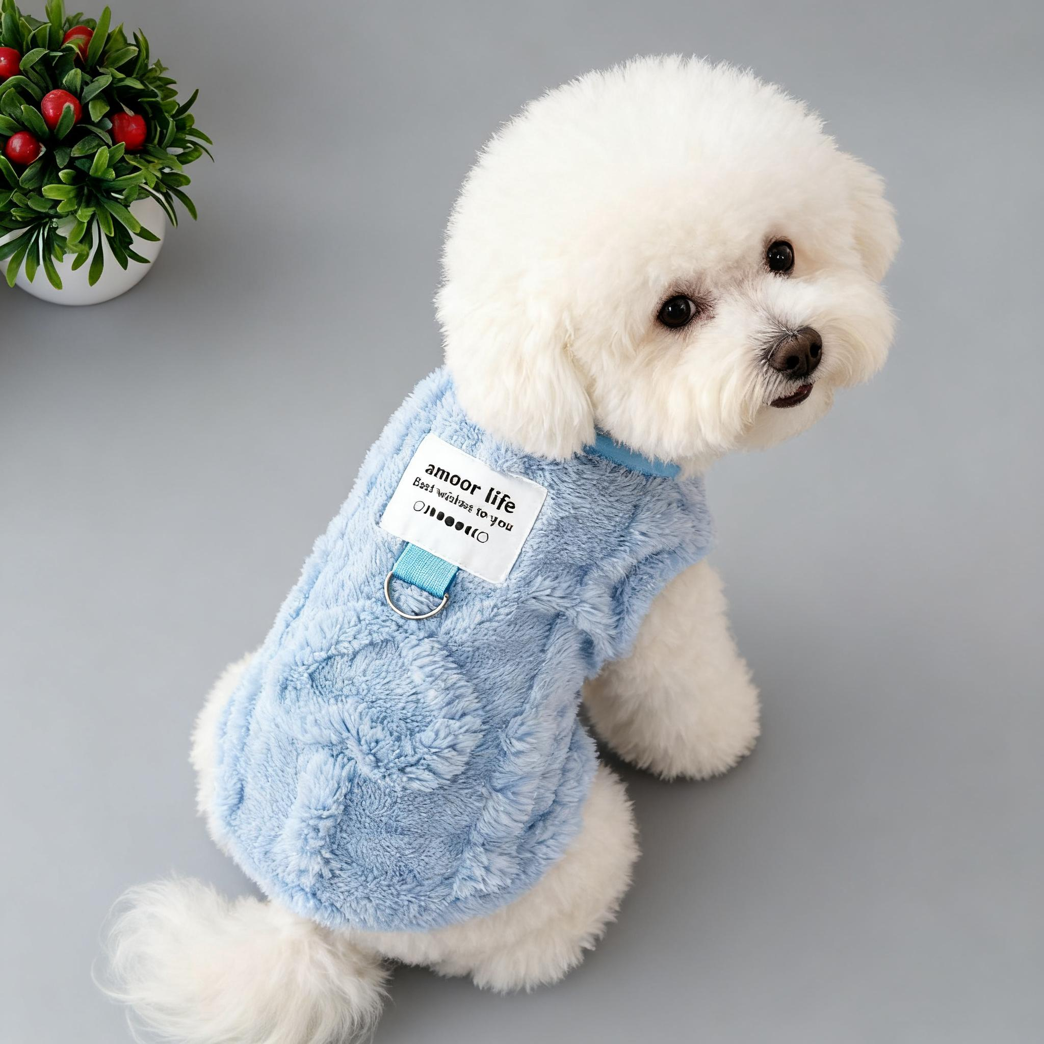 狗狗衣服冬季泰迪比熊博美中小型犬宠物秋冬保暖牵引绒衣猫咪服饰