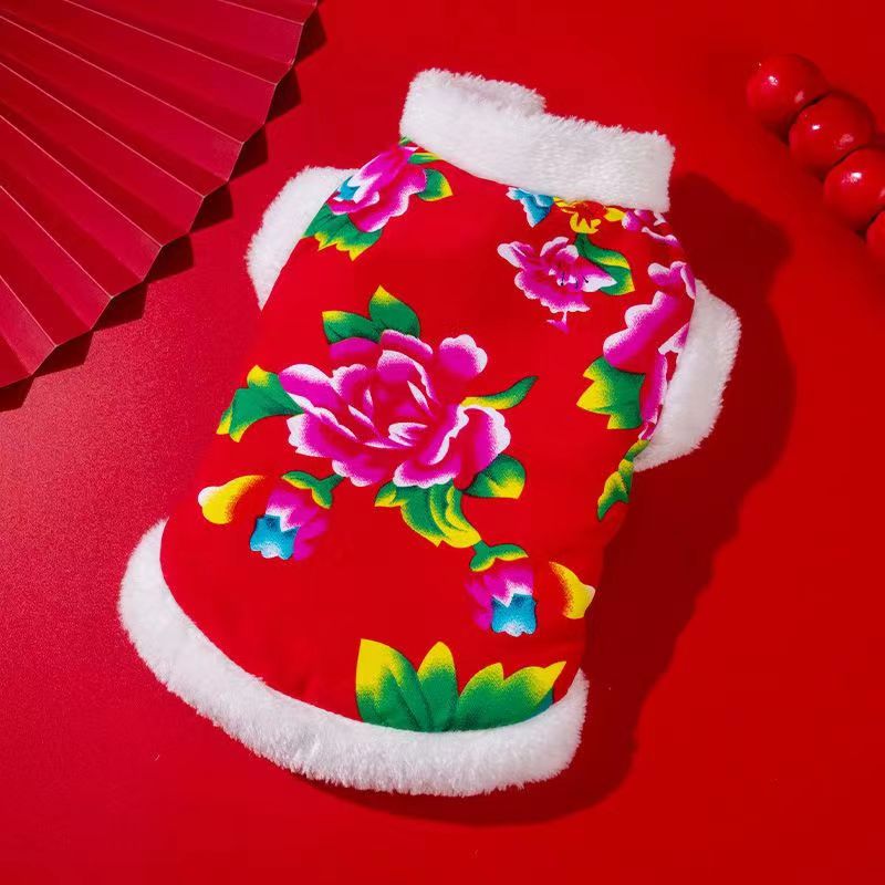 狗狗猫咪东北大花袄冬季保暖