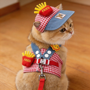 猫咪牵引绳可爱胸背带幼猫外出专用遛猫绳子防挣脱宠物可牵引衣服