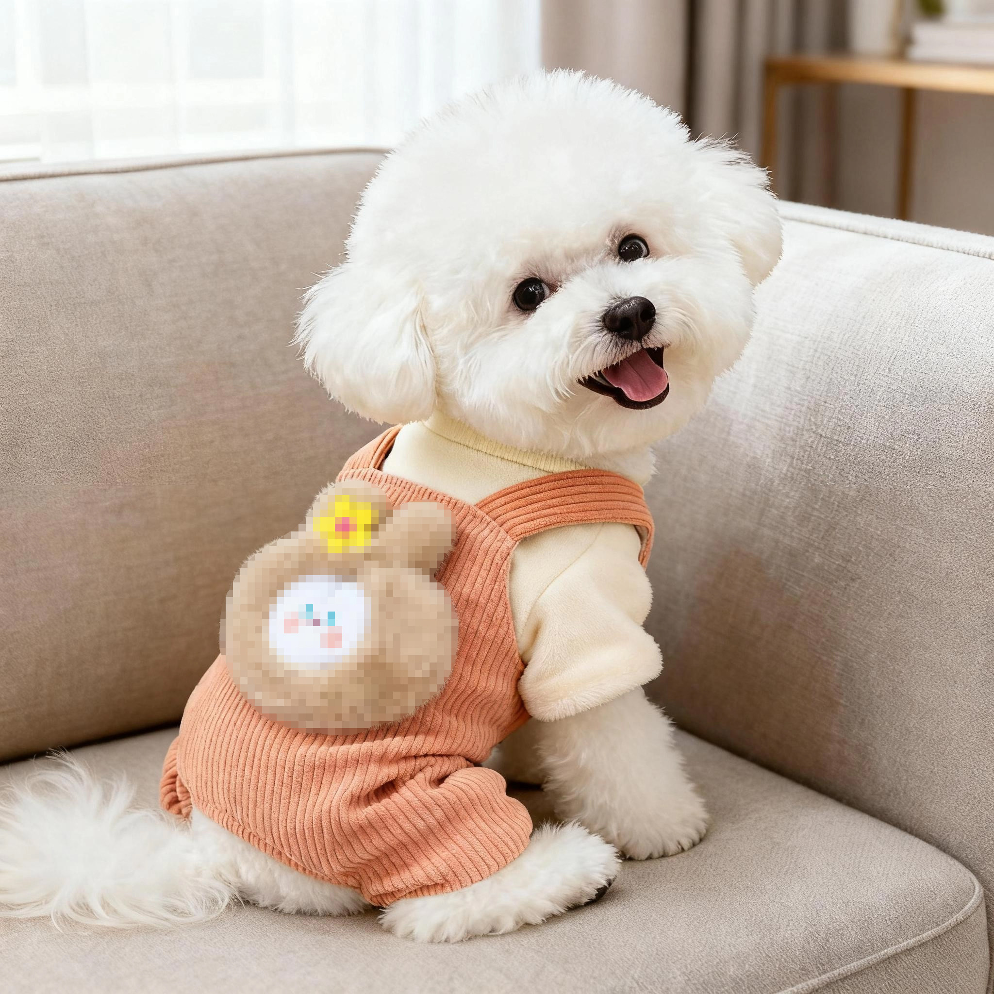 狗狗衣服秋冬加绒保暖可爱超萌泰迪比熊博美小型犬宠物加厚四脚衣