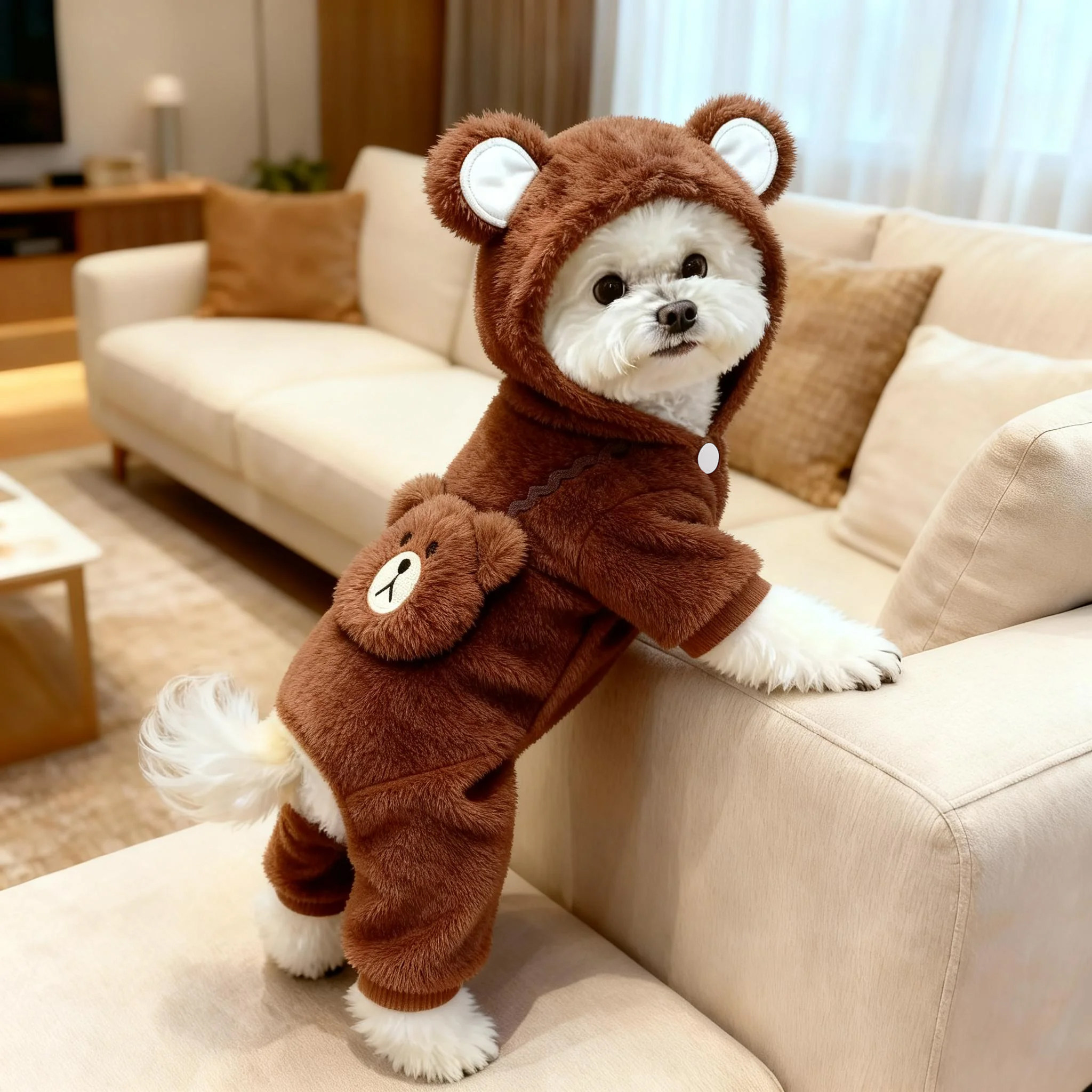 狗狗衣服秋冬款加绒加厚比熊泰迪博美中小型犬宠物猫咪保暖四脚衣