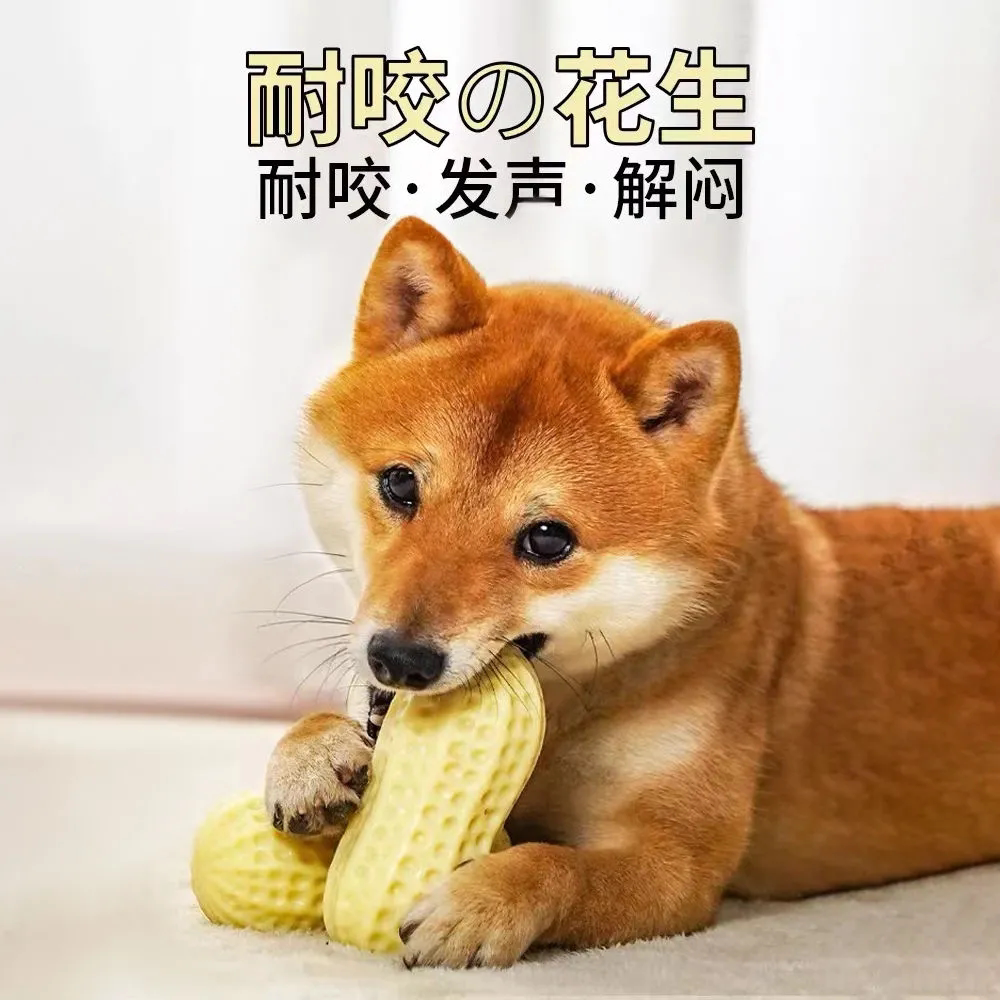 狗狗玩具花生发声耐咬磨牙洁齿大中型犬解闷神器泰迪柯基金毛自嗨