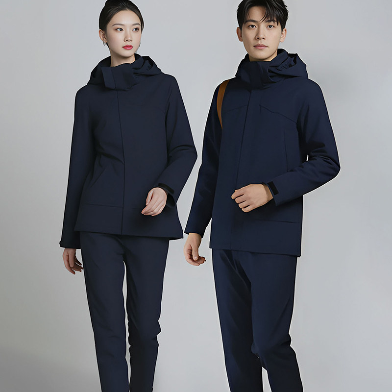 职业服藏蓝色教师行政银行外勤企业事业户外工作服冲锋衣男女同款