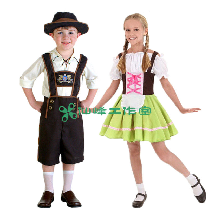 法国小女孩表演服装德国民族传统叮咚服儿童节舞台演出男童啤酒服