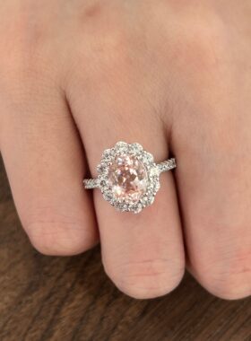 培育帕帕拉恰S925纯银戒指2.4ct