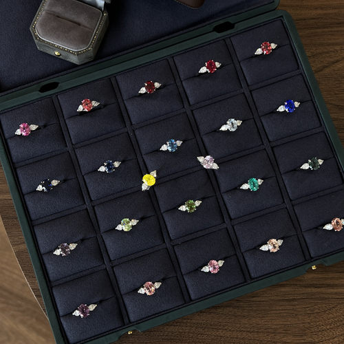 培育彩宝S925纯银戒指轻奢2.4ct