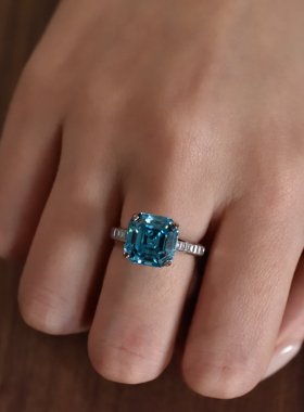 4克拉宝塔阿斯切s925纯银戒指