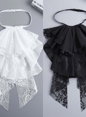 宫廷领结领花百搭女款假领子复古暗黑系外搭蕾丝脖套围脖装扮白色