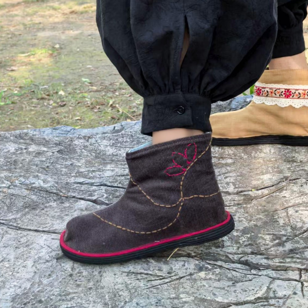 新款纯手工布鞋平底透气休闲鞋复古传统布鞋女短靴妙善音千层底鞋,女鞋,时装靴,淘宝优惠券,粉丝福利购,淘宝优惠卷