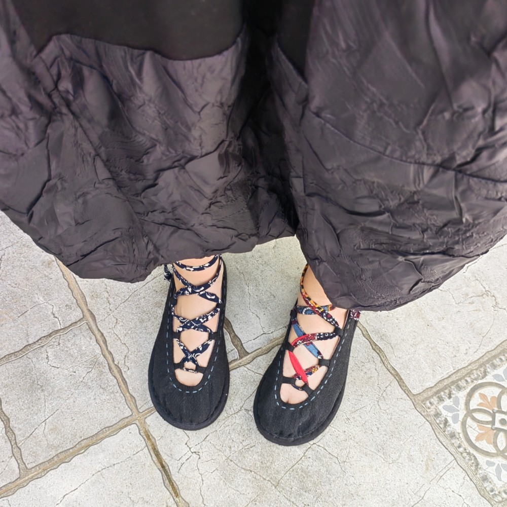 春夏浅口鞋系带复古好穿舒适女鞋千层底手工布鞋个性鞋平底鞋