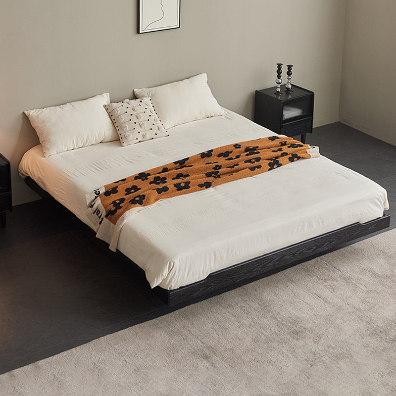 榆柳轩实木悬浮床意式极简双人床