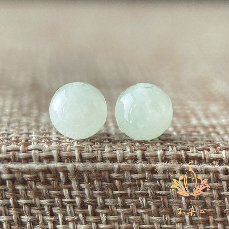 天然翡翠a货圆珠缅甸晴水糯冰种