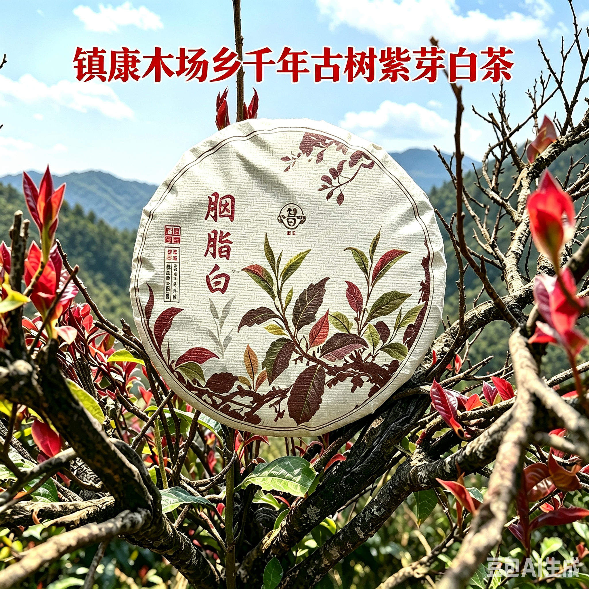 镇康紫芽白茶 200g单饼168元 1kg整提特惠 高花青素野生茶