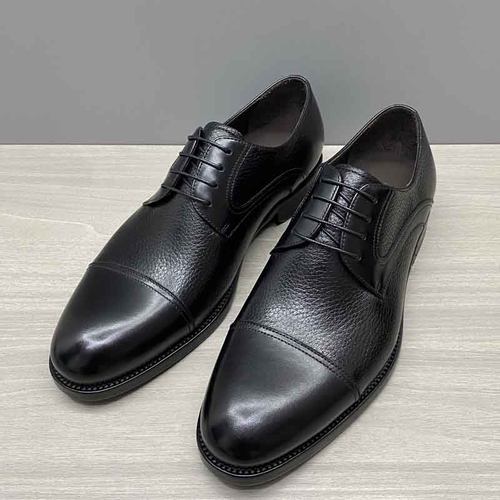 皮底商务正装鹿皮加牛皮德比鞋