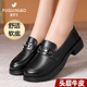 乐福鞋 真皮英伦低跟小皮鞋 软底一脚蹬妈妈鞋 富贵鸟女鞋 舒适单鞋 女