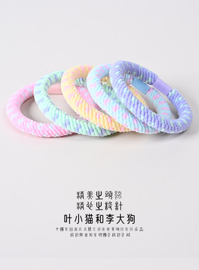 彩色加粗头绳发饰高弹力橡皮筋超耐用简约发绳气质彩色女孩发圈