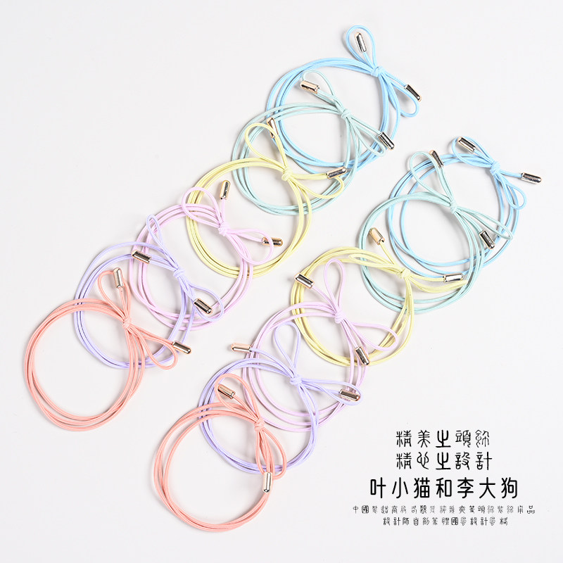 少女6条装糖果色基础皮筋发圈头绳头饰韩版简约扎发弹力发绳套装