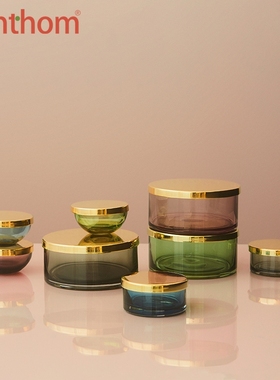 zenthom/TOTA 彩色玻璃黄铜储物盒首饰盒收纳盒北欧软装摆件