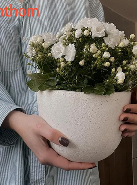 zenthom/Ferm LIVING Speckle室内陶瓷素色花盆