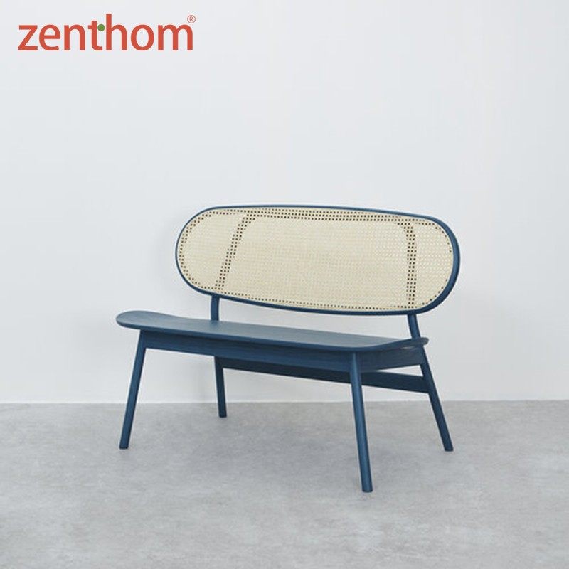 zenthom/CANE 实木复古藤编藤条多人长椅休闲椅 东南亚风情