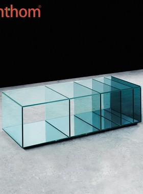 GLAS ITALIA x Nendo 深海DEEP SEA渐变蓝色玻璃茶几书柜陈列柜