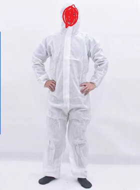 一次性民用白色SMS防护服隔离服无纺布连体防化防尘养殖场连体服