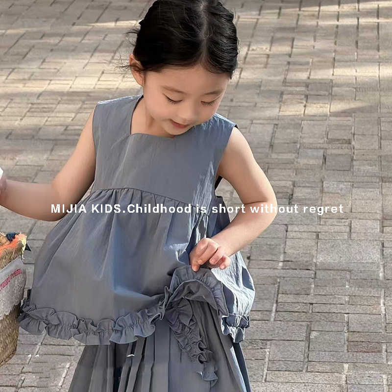 中大女童夏装2026新款背心裙套装