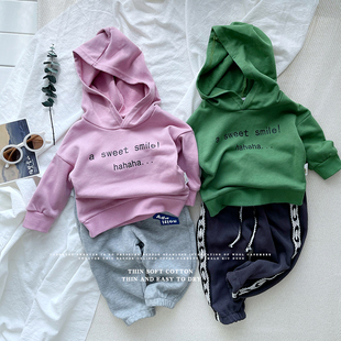 宝宝上衣宽松休闲 儿童连帽卫衣韩版 清仓 活动前价42微瑕无售后