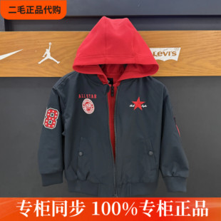 匡威童装26新年款假两件时尚夹克男童女童连帽梭织外套CV2612492