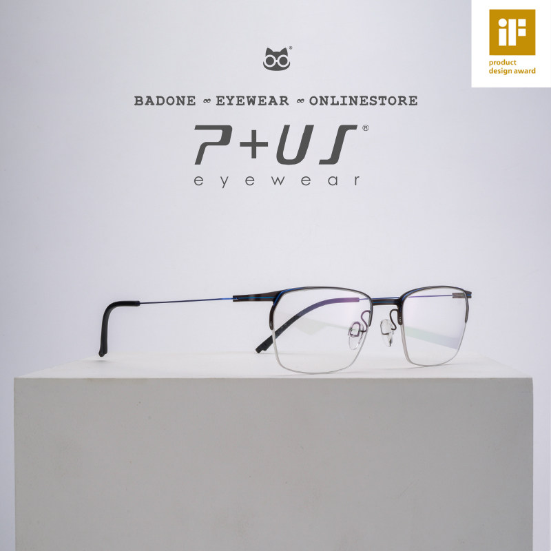 P+US派士ZA45近视眼镜半框眼镜框超轻iF金奖专利无螺丝