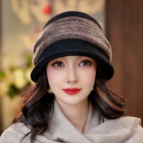 针织羊毛帽子女秋冬高级显脸小