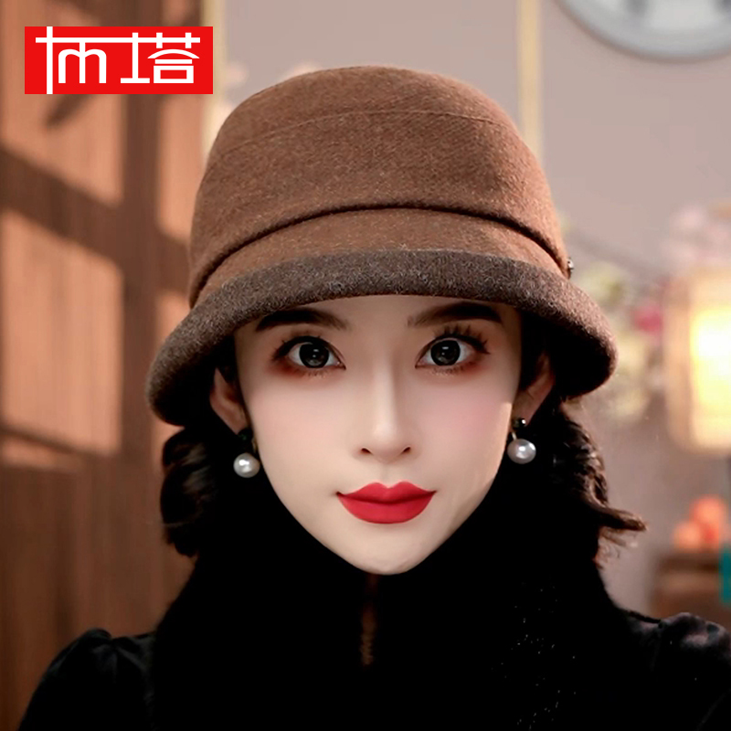 布塔赫本帽出街简约女春秋冬短檐