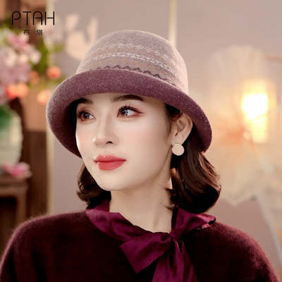 羊毛呢帽子女秋冬英伦时尚百搭