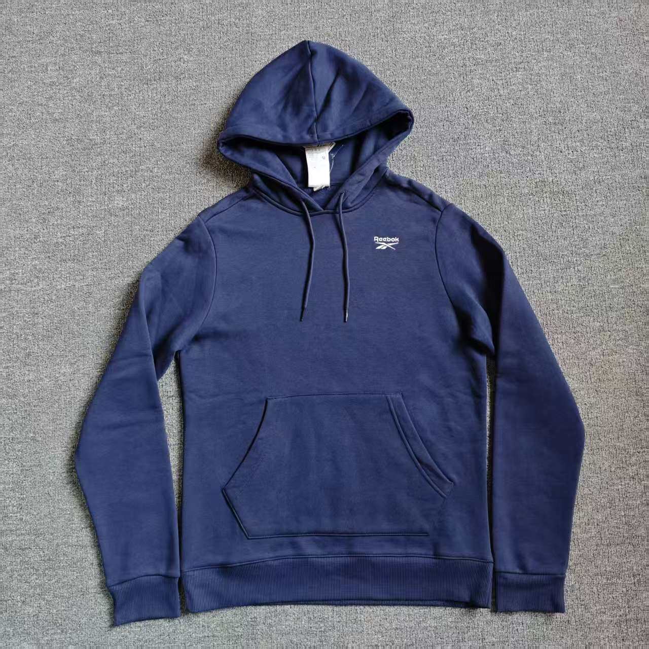 REEBOK锐步男子针织运动加绒连帽小标刺绣LOGO卫衣套头衫GR9209