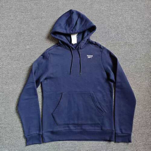 REEBOK锐步男子针织运动加绒连帽小标刺绣LOGO卫衣套头衫GR9209