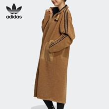 Adidas三叶草 女子 Jennie同款 长款双面穿羊羔绒保暖外套 GV2928