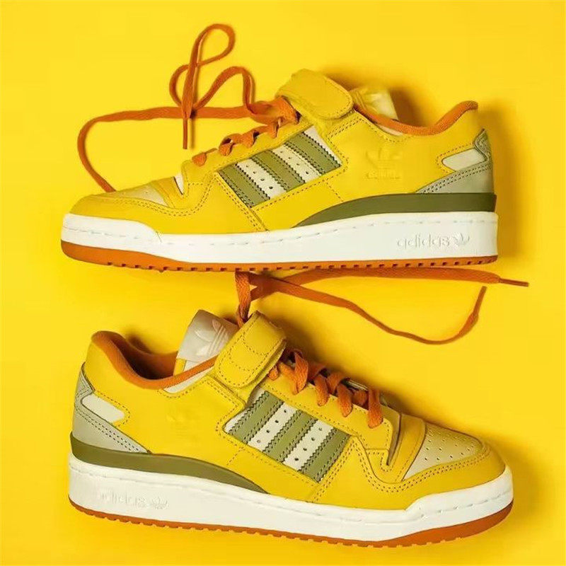 Adidas/阿迪达斯三叶草FORUM 84男女黄灰橘子果汁板鞋 GX4541