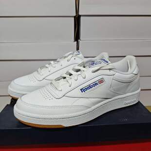 REEBOK锐步男子CLUB C 85二层牛皮经典休闲板鞋 100000158