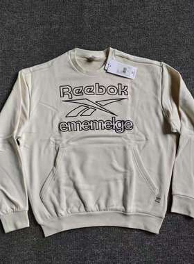Reebok锐步ememelge联名男子圆领刺绣大LOGO套头毛圈卫衣HA7168